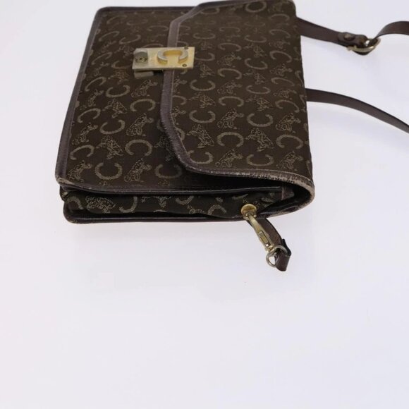 CELINE C Sulky Boston Shoulder Bag Canvas 2Set Brown Navy - Picture 12 of 16